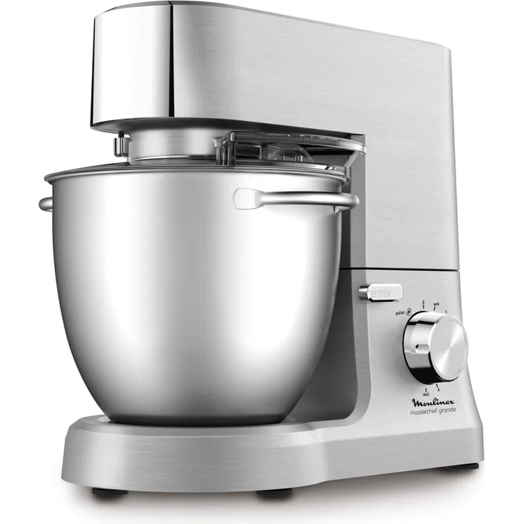 Moulinex QA810D MasterChef Großer Planetenrührer, 1500 W, 6,7 Liter, 8 Geschwindigkeiten, Grau