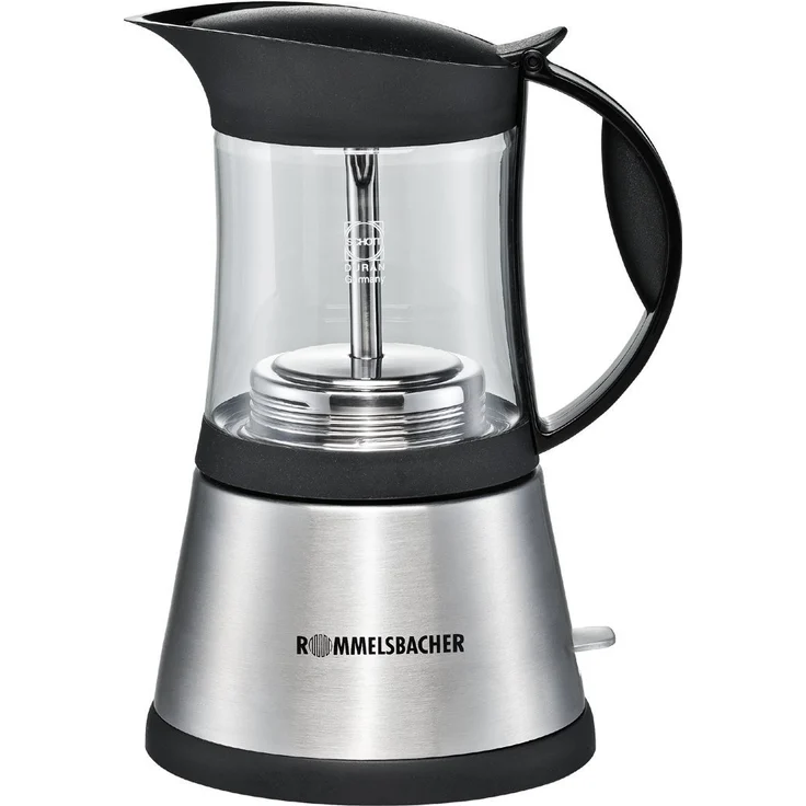 ROMMELSBACHER EKO 376-G ElPresso cristallo - elektrischer Espressokocher - Schott DURAN Glas - Mokkakocher mit Edelstahl-Filtereinsatz für 3 oder 6 Tassen - 365 W - Edelstahl, Glas  – Bild 1