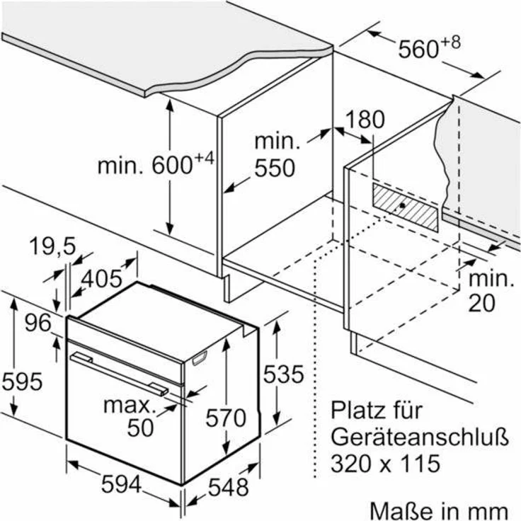 Siemens HB517ABS0, Backofen, A, Einbau, Breite 60 cm, Netzbetrieb, Volumen 71 l, Timer, beleuchtete Drehknebel, schwarz – Bild 6