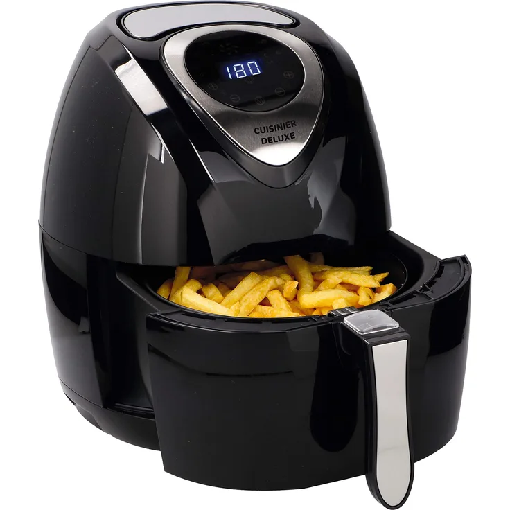 Cuisinier 06866 Heißluftfritteuse, Stainless Steel, 3.2 liters, Schwarz