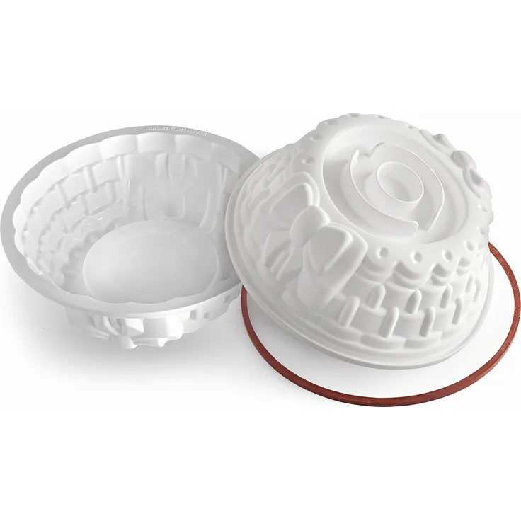 Silikomart SFT324 Silikon-Backform Osterkorb Bonton, Ø 220 x 83 mm, Vol. 2.2 L, weiß