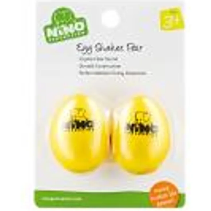 Nino Percussion NINO540Y-2 Egg-Shaker Normale Größe in Gelb 2er Set