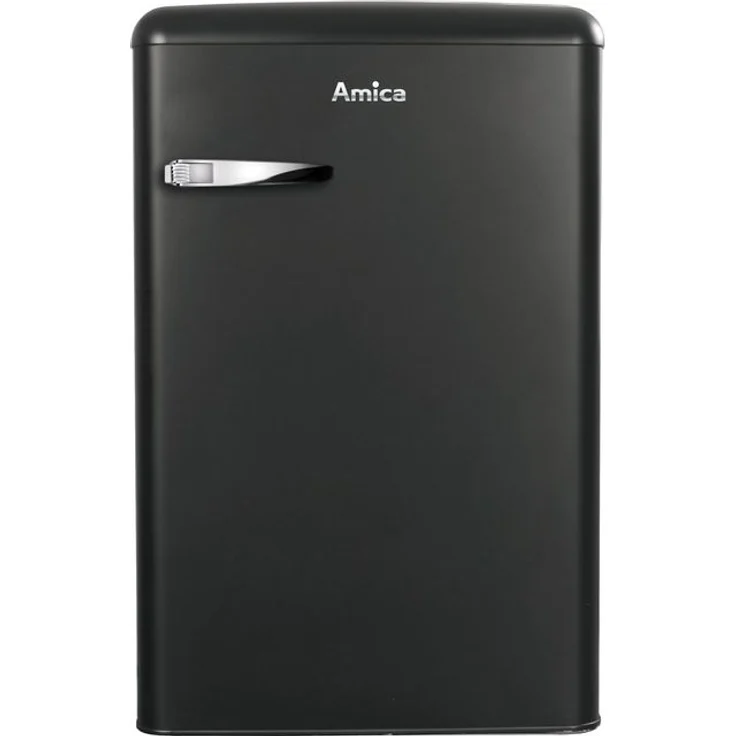 Amica KS 15617 MS Kühlschrank, freistehend, schwarz, LED, Breite 55 cm – Bild 1