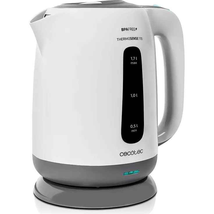 Cecotec Wasserkocher ThermoSense 170, 1,7 Liter Fassungsvermögen, BPA-frei, Abnehmbarer Kalkfilter und doppeltes Sicherheitssystem