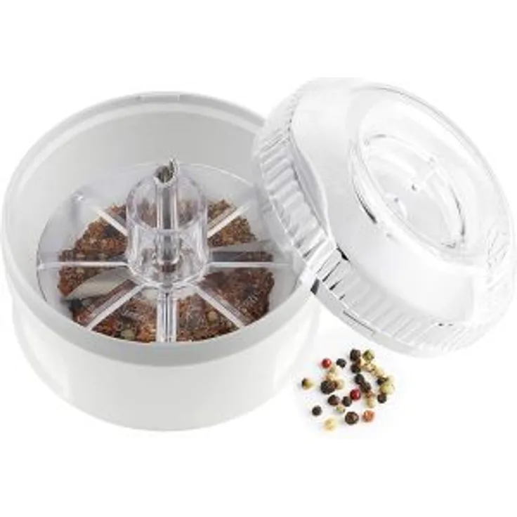 ESGE 5080 Zauberstab Prozessor, Stabmixer-Zubehör, inkl. Pulverscheibe, mit zweiflügeligem Edelstahlmesser, zum Zerkleinern, Mahlen oder Hacken von Gewürzen, Kräutern, Nüssen, weiß