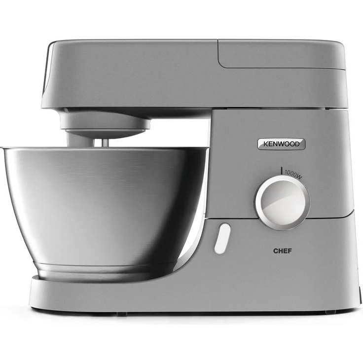 Kenwood Chef KVC3110S Küchenmaschine, 4,6 l Edelstahl Rührschüssel, Interlock-Sicherheitssystem, Metallgehäuse, 1000 Watt, inkl. 3-teiligem Patisserie-Set und Acryl-Mixaufsatz (1,6 Liter), silber, Serie: Chef – Bild 1