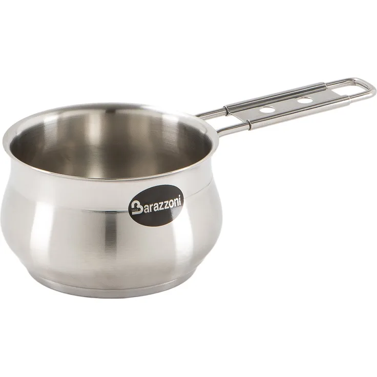 Barazzoni 001010014 Casseruola Manico Lungo, Diametro 14 cm, Linea Tummy in Acciaio, 18-10