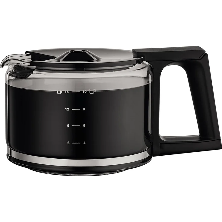 Krups KM321 Proaroma Plus Glas-Kaffeemaschine, 10 Tassen, 1100 W, modernes Design, schwarz mit Edelstahlapplikationen – Bild 4