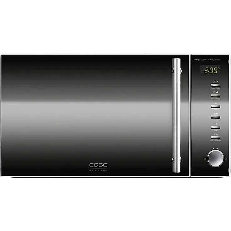 Caso MG20Ceramic menu 2in1 Design Mikrowelle & Grill, Standgerät, 20 Liter Garraum, größere Nutzfläche durch flachen Keramikboden, Garen auf zwei Ebenen, 800 Watt Mikrowelle, 1000 Watt Grill