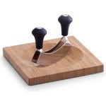 Zeller 25295 Kräuterbrett mit Wiegemesser, Bamboo, 20 x 20 x 2 cm
