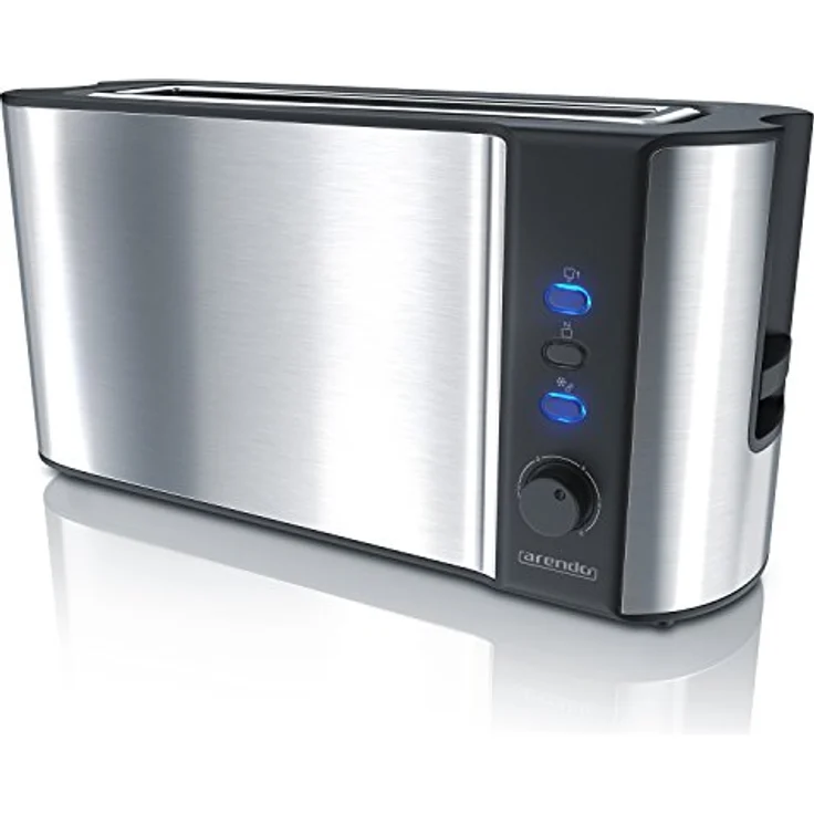 Arendo Automatik Toaster Langschlitz - mit Defrost Funktion - warmhaltende Doppelwandkonstruktion - Automatische Brotzentrierung - Aufsatz - herausziehbare Schublade - GS-zertifiziert – Bild 1