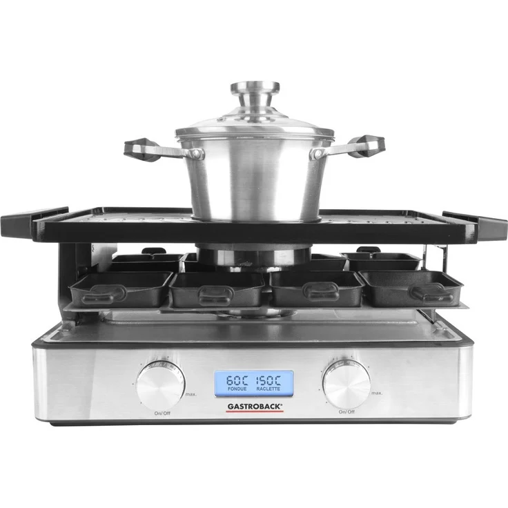 Gastroback Design Raclette Fondue Advanced+ edelstahl 2200 Watt