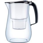 AQUAPHOR Onyx inkl. 1 MAXFOR+ Filterkartusche-Premium-Wasserfilter in Glasoptik zur Reduzierung von Kalk, Chlor & Schwermetallen, Kunststoff, schwarz, Volumen 4,2 l