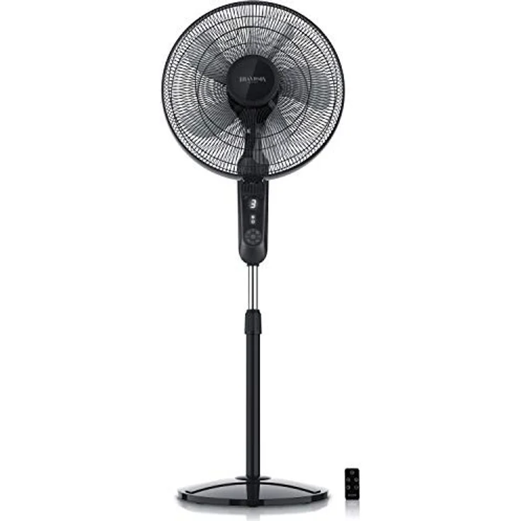 Brandson Standventilator mit Fernbedienung und Display - Oszillation 80° - 60 Watt - Ventilator Hö