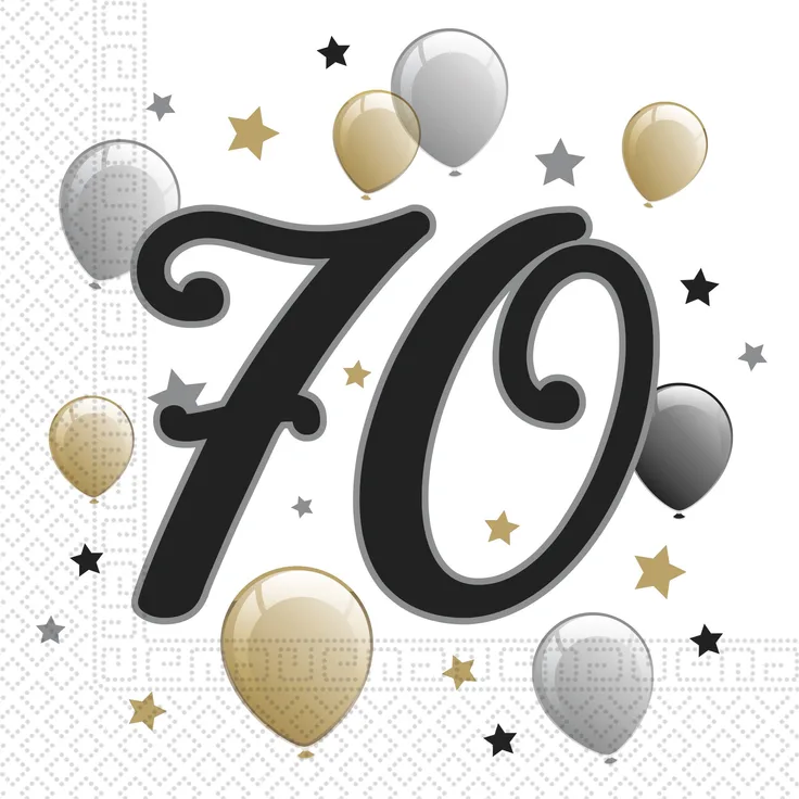 Jubiläumszahl 70 Motivservietten 20 Stück