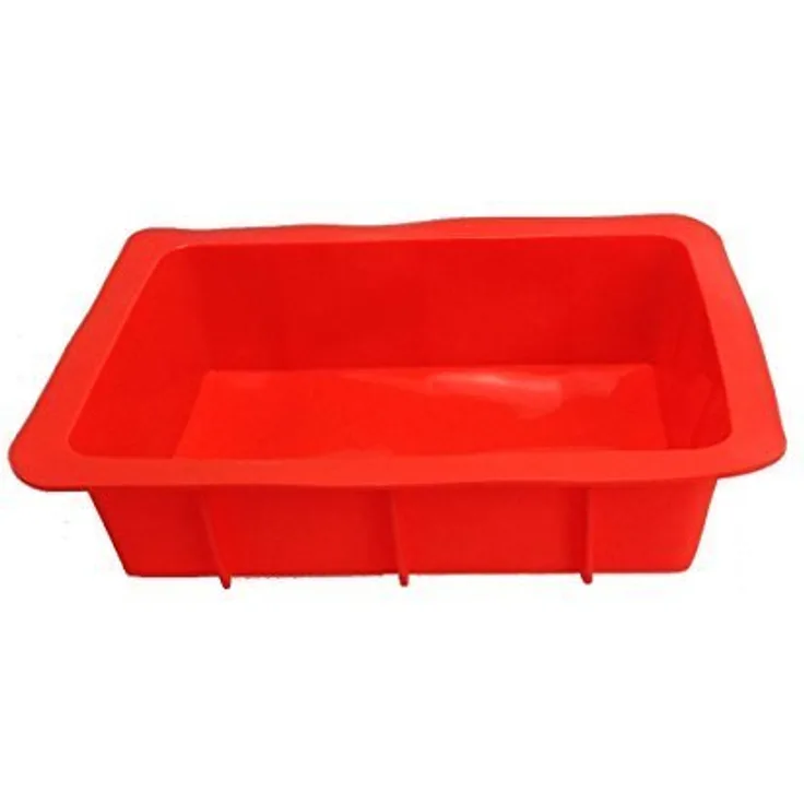 GMMH Auflaufform XXL Silikonbackform Lasagneform Kastenform Backform Kuchenform Brotbackform Königskuchenform (rot)