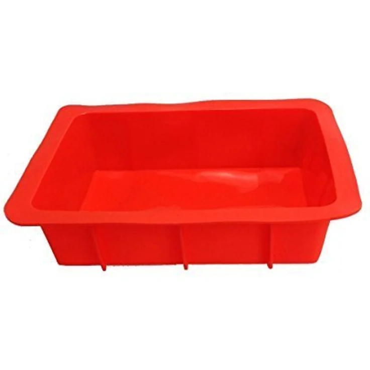GMMH Auflaufform XXL Silikonbackform Lasagneform Kastenform Backform Kuchenform Brotbackform Königskuchenform (rot) – Bild 1