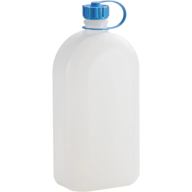 hünersdorff Kunststoffflasche / Trinkflasche / Vorratsflasche mit dichtem Schraubdeckel, Chemie- und Lebensmittelbeständig, 3 Liter, Made in Germany – Bild 1