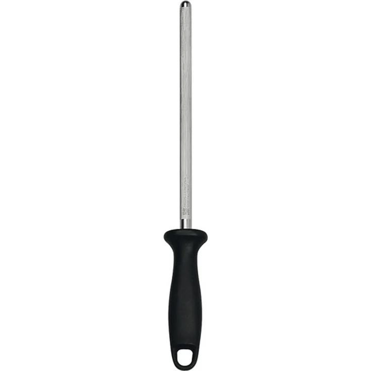 ZWILLING Wetzstahl verchromt , Länge: 23cm, schwarzer Kunststoffgriff mit Aufhängeöse