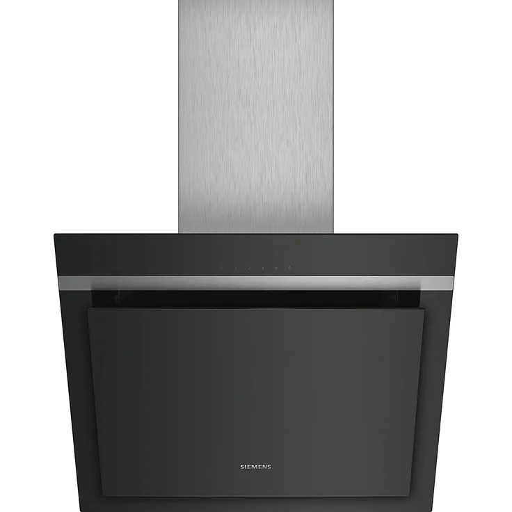 Siemens LC67KHM60 iQ300, Wandhaube, Wandmontage, Breite 59 cm, Tiefe: 49.9 cm, Absaugung und Rückführung (mit zusätzlichem Rückführungsset), Black/Stainless Steel