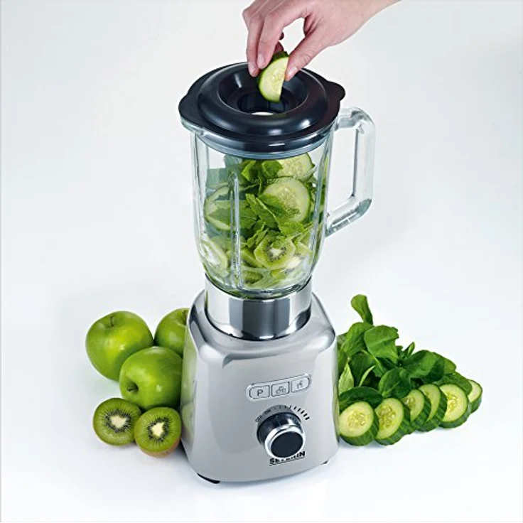 SEVERIN Standmixer mit Glas-Mixbehälter, 1,5 L, ca. 1.000 W, SM 3710, Edelstahl-Schwarz  – Bild 5