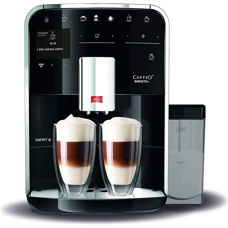 Melitta Caffeo Barista T Smart F830-102, Kaffeevollautomat mit Milchsystem und integriertem Mahlwerk, Smartphone-Steuerung mit Connect App, One Touch Funktion, schwarz – Bild 1