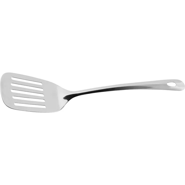 Fackelmann Pfannenwender 33 cm LARA, Küchenhelfer aus Edelstahl, Schlitzwender mit praktischer Öse (Farbe: Silber), Menge: 1 Stück