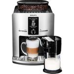 Krups EA 829E Latt'Espress One-Touch-Funktion (1,7 l, 15 bar, LC Display, Cappuccinatore), silber, mit Milchsystem