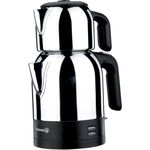 Korkmaz Demkolik Electrical Tea Pot Set/Caymatik/A359 Teekocher, Edelstahl, Schwarz, 10 x 9,5 x 8,5 cm, 4-Einheiten