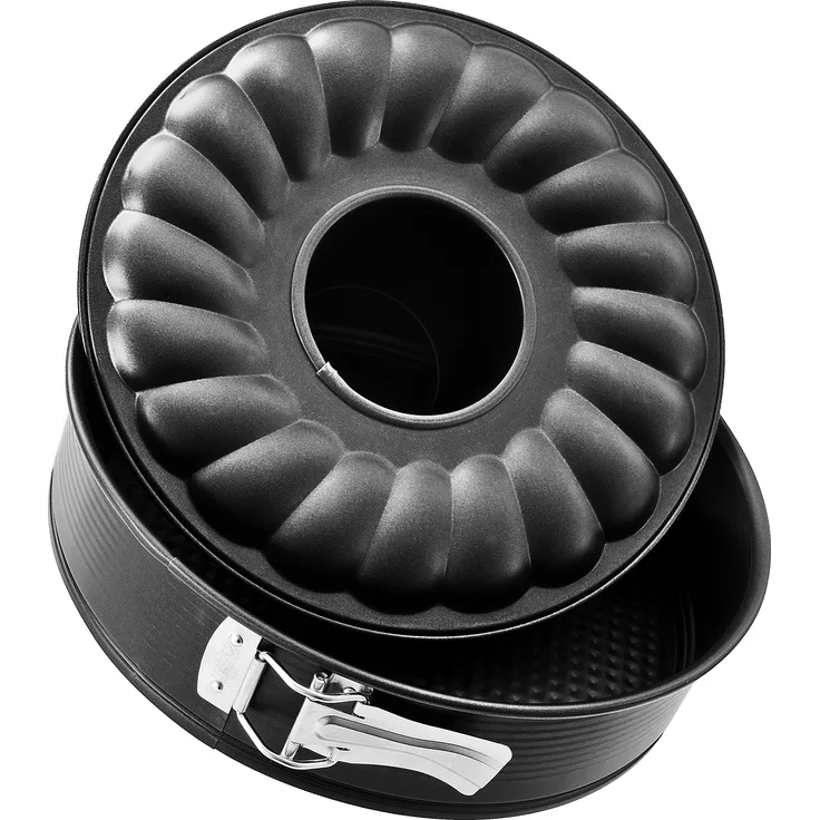 6507 Springform mit Flach- und Rohrboden Ø 24 cm, black metallic