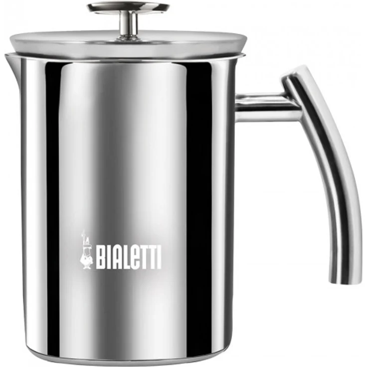 Bialetti Cappuccinatore Acciaio Milchaufschäumer, Hand-Milchaufschäumer, 1 Liter, Edelstahl, silber