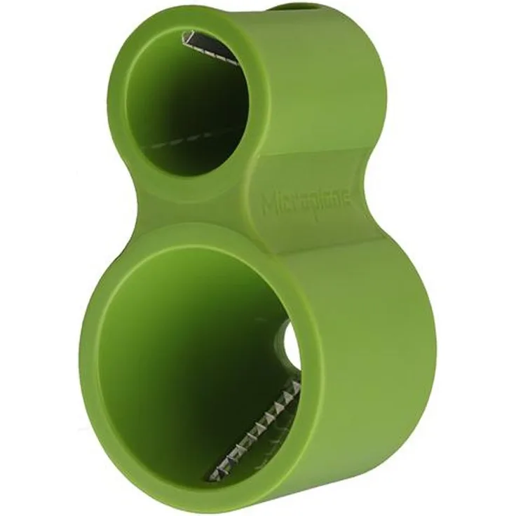 Microplane Gemüse Spiralschneider mit 2 Größen in Grün mit Edelstahl-Klingen