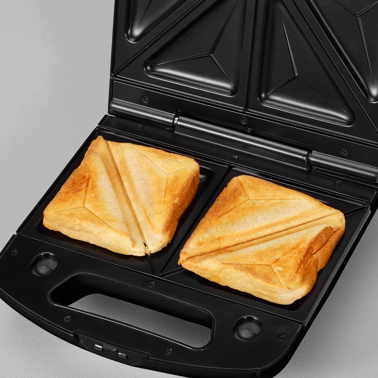 Severin SA 2968 Sandwich-Toaster, 3-in-1 Funktion Sandwich-, Grill-, Waffelplatte, 1.000 W, SA 2968, Schwarz-Chrom – Bild 4