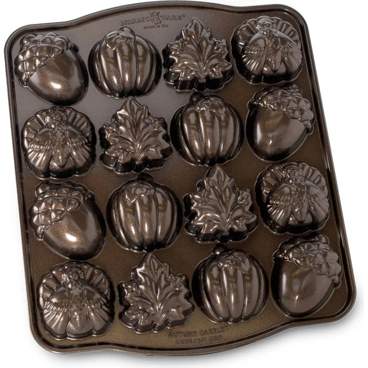 NordicWare Backform Herbst -Küchlein, Aluminium, Braun, 32,4 x 2,9 x 22,2 cm, 1 Einheiten