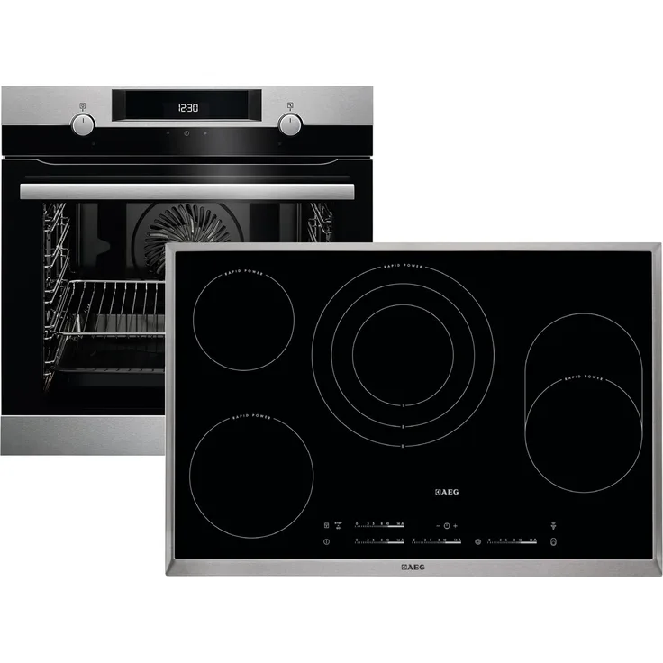 AEG BEB433-1 Set Backofen BEB435020M, Backofen-Set, A+, Anzahl Kochfelder 4, Volumen 71 l, Breite 60 cm