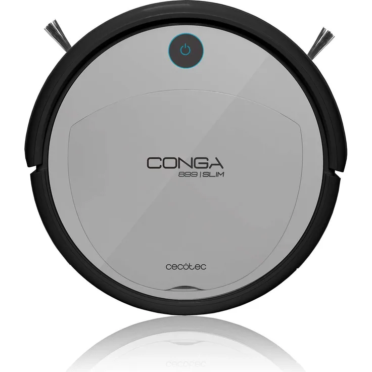 Cecotec Conga 899 Slim 4 In 1 Robotersauger Fernbedienung Navi 5 Putzmodi Teppiche Hartböden Seitenbürsten Stoß Fallschutz Sensor Beutellos 100 Min Betrieb Haustierfreundlich In Silber Schwarz