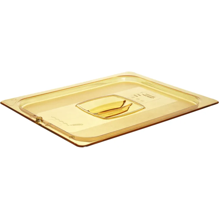 Rubbermaid 1/2 Gastronorm Hard Cover with Peg Hole - Amber