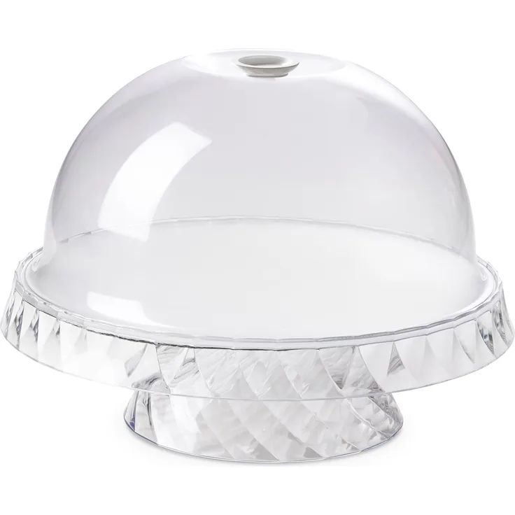 Kuchenform mit Aufzug und Deckel cm 36  transparent aus Acryl Weiß