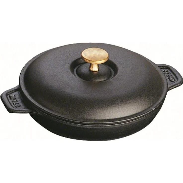 Staub 40509-579-0 Auflaufform, rund 20 cm, 0,75 L mit mattschwarzer lierung im Inneren der Auflaufform, schwarz