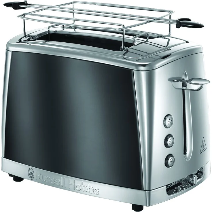 Russell Hobbs Toaster Luna grau, 2 extra breite Toastschlitze, inkl. Brötchenaufsatz, 6 einstellbare Bräunungsstufen + Auftau- & Aufwärmfunktion, Schnell-Toast-Technologie, 1550W, Luna 23221-56 – Bild 1