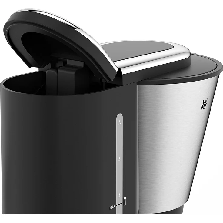 WMF Küchenminis Aroma Kaffeemaschine mit Thermoskanne (760 Watt, Filterkaffee 5 Tassen, Thermobecher to go (350ml), 24 Stunden-Timer, Abschaltautomatik) cromargan matt – Bild 9