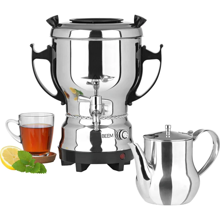 BEEM Samowar Tea Classic 3 l, Teekocher elektrisch, 2.200 W, Edelstahl, 3 l Wasserbehälter, 1 l Teekanne – Bild 6