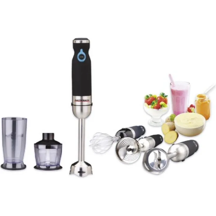 GASTROBACK #40975 Design Stabmixer Advanced Pro, leistungsstarker Stabmixer (800 Watt) aus Edelstahl mit umfangreichem Zubehör