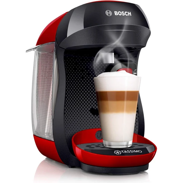 Bosch TAS1003 Tassimo Happy Kapselmaschine, über 70 Getränke, vollautomatisch, geeignet für alle Tassen, kompakte Größe, 1400 W, rot – Bild 2