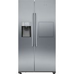 Siemens KA93GAIEP Side-by-Side-Kühlschrank, freistehend, silber, NoFrost, Schnellkühlen, Schnellgefrieren, Wasser- und Eiswürfelspender, Festwasseranschluss, Breite 90.8 cm