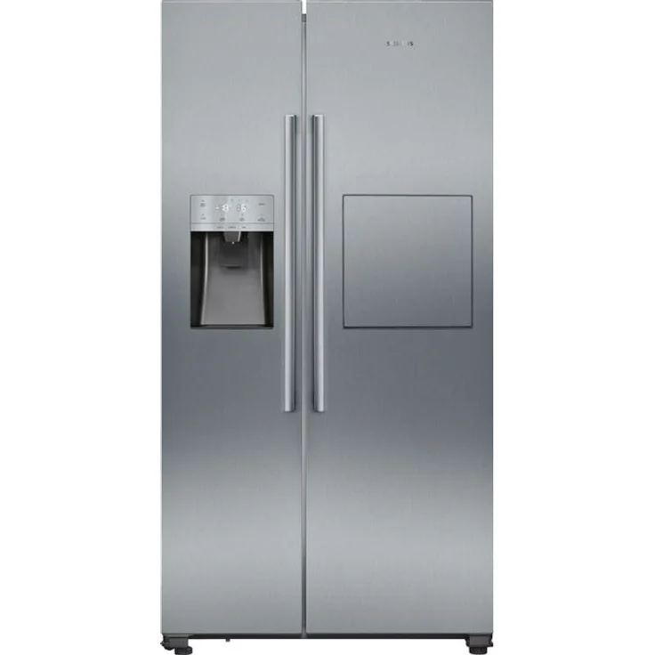 Siemens KA93GAIEP Side-by-Side-Kühlschrank, freistehend, silber, NoFrost, Schnellkühlen, Schnellgefrieren, Wasser- und Eiswürfelspender, Festwasseranschluss, Breite 90.8 cm – Bild 1