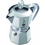 Bialetti 4232 Moka Express Glossy- Espressokocher aus Aluminium für 3 Tassen, silber