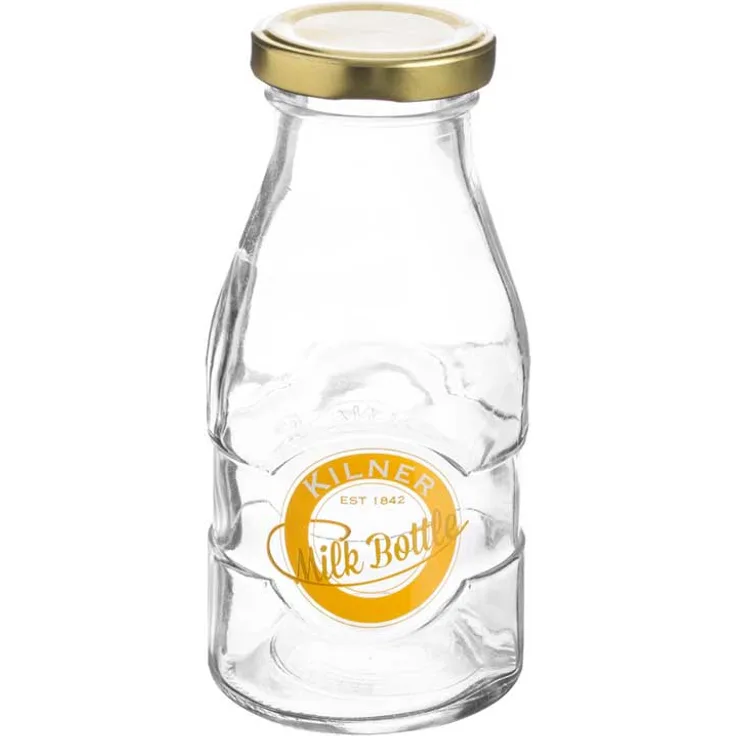 Kilner Milchflasche mit Drehverschluss, 190 ml Einkochglas, Glas, transparent