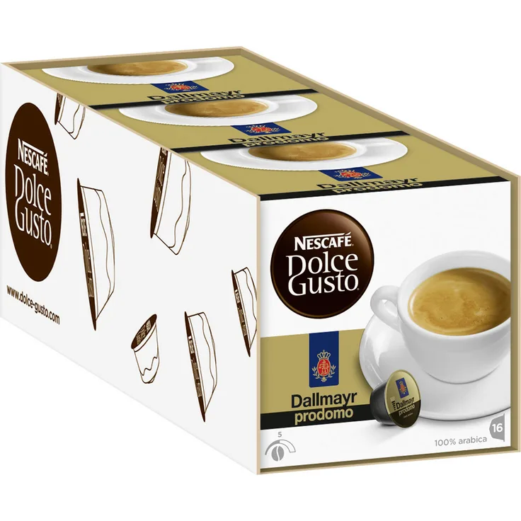 Nescafé Dolce Gusto Dallmayr prodomo, Kaffee, Kaffeekapsel, 3er Pack, 3 x 16 Kapseln