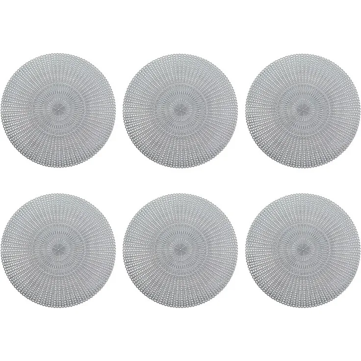 Zeller Platzset 'Cut Out', 6er Set, PVC, rund, Silber ca. Ø 41 cm